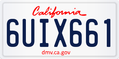 CA license plate 6UIX661