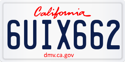 CA license plate 6UIX662