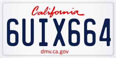 CA license plate 6UIX664