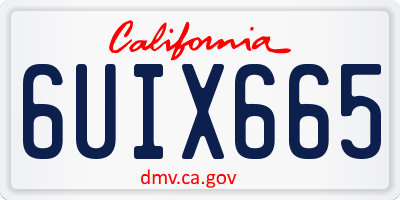 CA license plate 6UIX665
