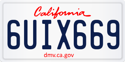 CA license plate 6UIX669
