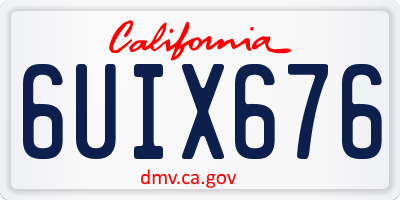 CA license plate 6UIX676