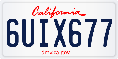 CA license plate 6UIX677