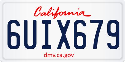 CA license plate 6UIX679