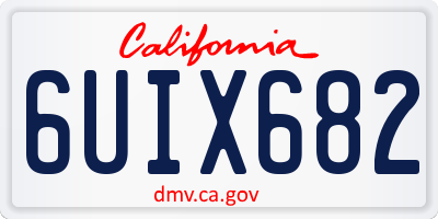 CA license plate 6UIX682