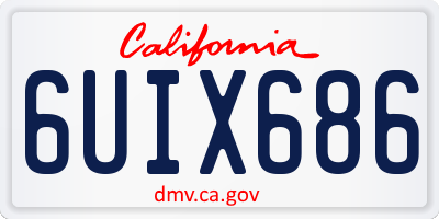CA license plate 6UIX686