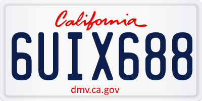 CA license plate 6UIX688