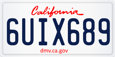 CA license plate 6UIX689