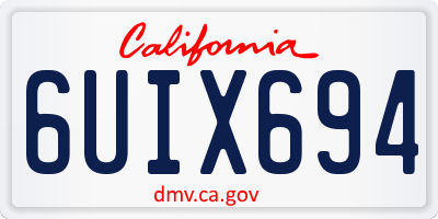 CA license plate 6UIX694