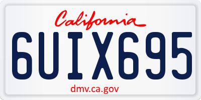 CA license plate 6UIX695