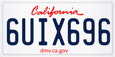 CA license plate 6UIX696