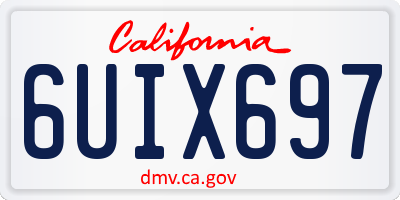CA license plate 6UIX697