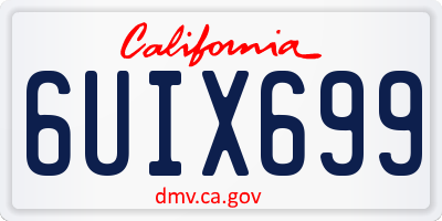 CA license plate 6UIX699