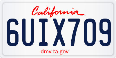 CA license plate 6UIX709