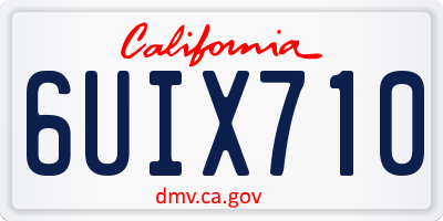 CA license plate 6UIX710