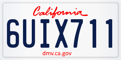 CA license plate 6UIX711