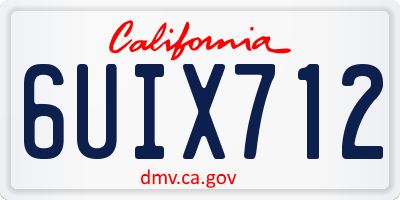 CA license plate 6UIX712