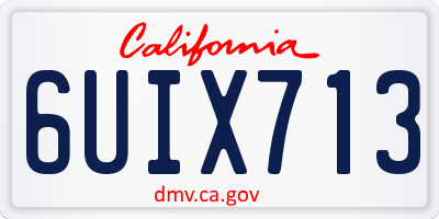CA license plate 6UIX713