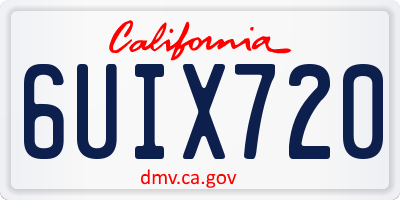 CA license plate 6UIX720
