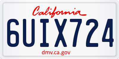 CA license plate 6UIX724