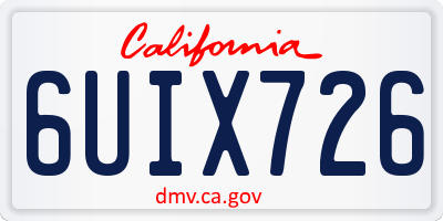CA license plate 6UIX726