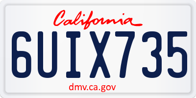 CA license plate 6UIX735