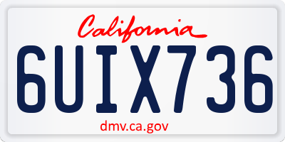 CA license plate 6UIX736