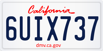 CA license plate 6UIX737