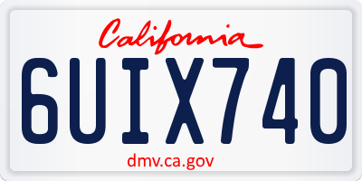 CA license plate 6UIX740