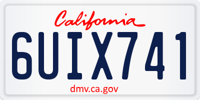 CA license plate 6UIX741