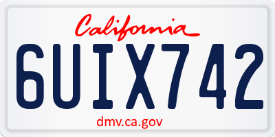 CA license plate 6UIX742
