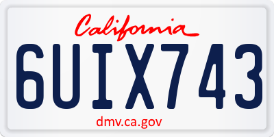 CA license plate 6UIX743