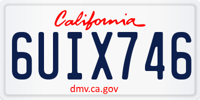 CA license plate 6UIX746