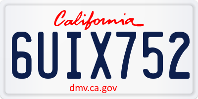 CA license plate 6UIX752