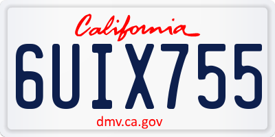 CA license plate 6UIX755