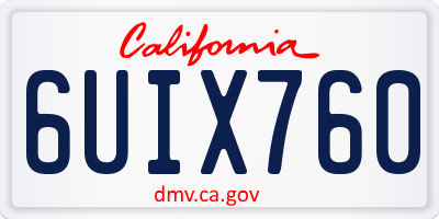 CA license plate 6UIX760