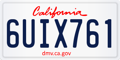 CA license plate 6UIX761