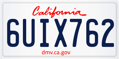 CA license plate 6UIX762