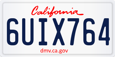 CA license plate 6UIX764