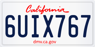 CA license plate 6UIX767