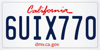 CA license plate 6UIX770