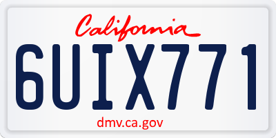 CA license plate 6UIX771