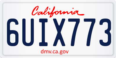 CA license plate 6UIX773