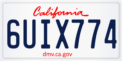 CA license plate 6UIX774