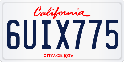 CA license plate 6UIX775