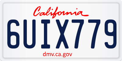 CA license plate 6UIX779