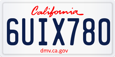 CA license plate 6UIX780