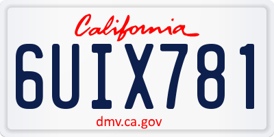 CA license plate 6UIX781