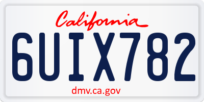 CA license plate 6UIX782