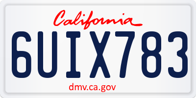 CA license plate 6UIX783